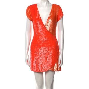Retrofete sequin mini dress in orange